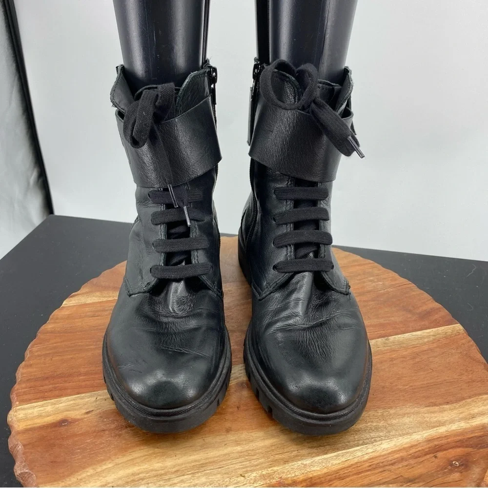 Donna Carolina women's leather ankle boots black  made in Italy sz 36 US 6 - Picture 2 of 8